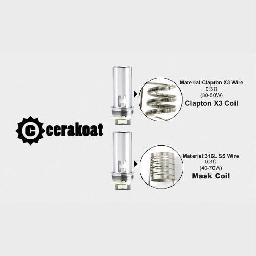 Horizon Cerakoat Mask Ss Coils 0.3ohm (5 Pack)