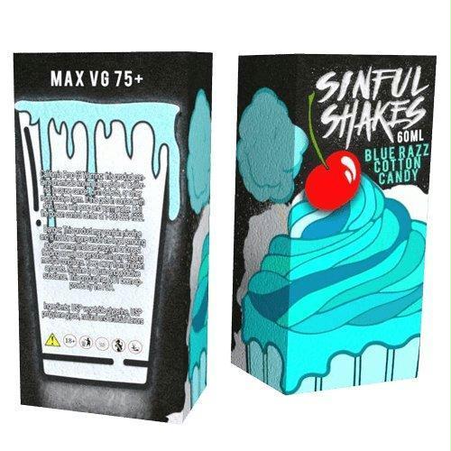 Sinful Shakes E-liquid - Blue Razz Cotton Candy